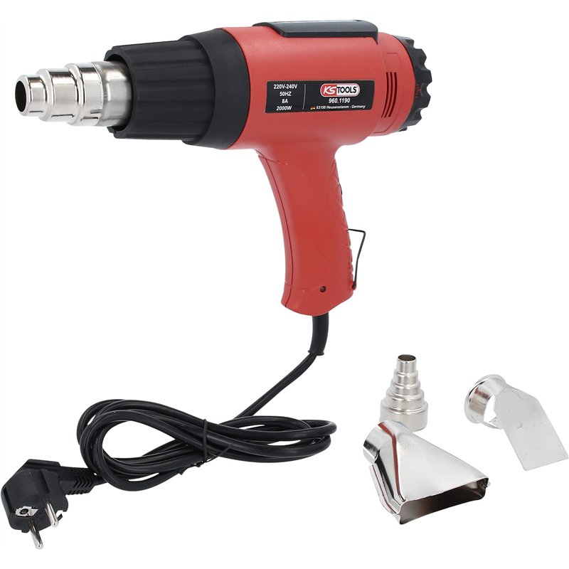 KS TOOLS 960.1190 - Décapeur Thermique 2000W - Pistolet Thermique à Air Chaud - 2 Positions - Réglage de Température par Molette