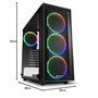 Sharkoon TG4M RVB - Boîte d'ordinateur, Jeu PC, semitrore ATX, Noir