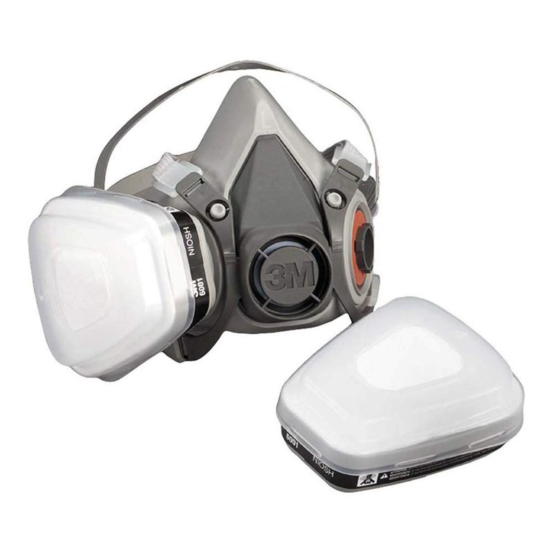 Demi-masque classique réutilisable 3M 6100, Certifié EN sécurité - sans cartouches filtrantes