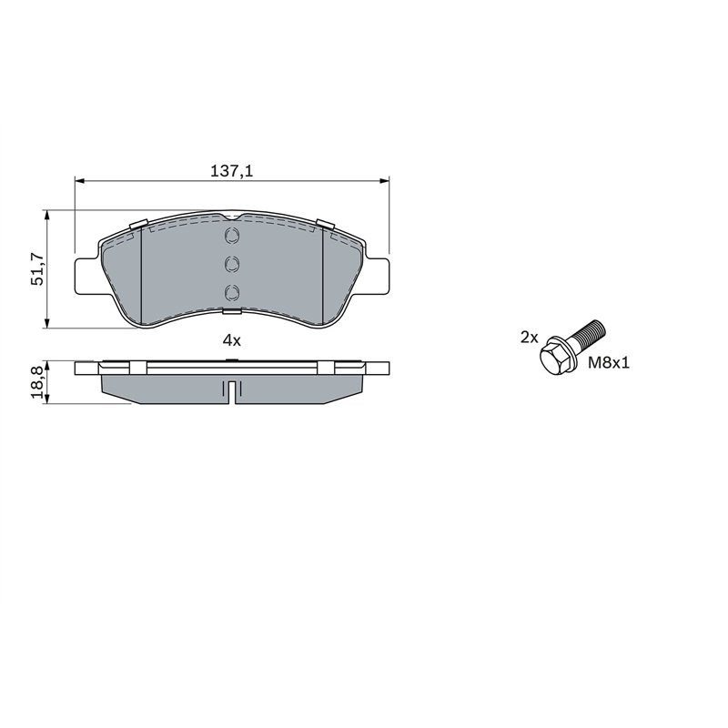 Image secondaire de Bosch BP318 - Plaquettes de Frein Avant pour Voiture - Qualité Bosch - Réduction du Bruit et de la Poussière - Certifié ECE-R90 