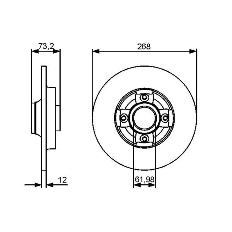 Image secondaire de Bosch BD1245 Disques de frein - certification ECE-R90-1 jeu de 2 disques