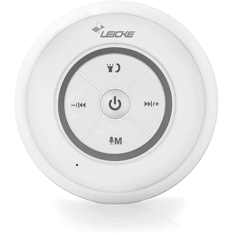 Image secondaire de LEICKE Enceinte Bluetooth Portable Étanche Haut Parleur de Douche sans Fil Haute stéréo LED Lumière Ventouse puissante, Stéréo,