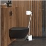 Relaxdays 10020452 Ensemble WC porte-brosse porte papier toilette en verre et en métal optique inox salle de bain rouleau brosse
