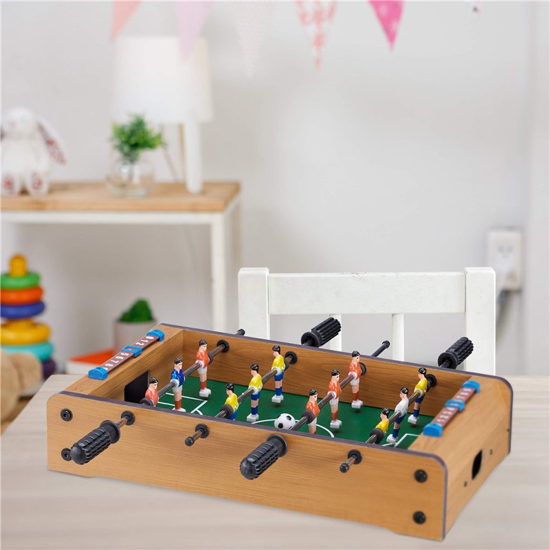 Image secondaire de Relaxdays Jeu de football de table, enfants, adultes, EN BOIS Look, durable, Babyfoot, H x L x P : 11 x 51 x 50 cm, Green-brown