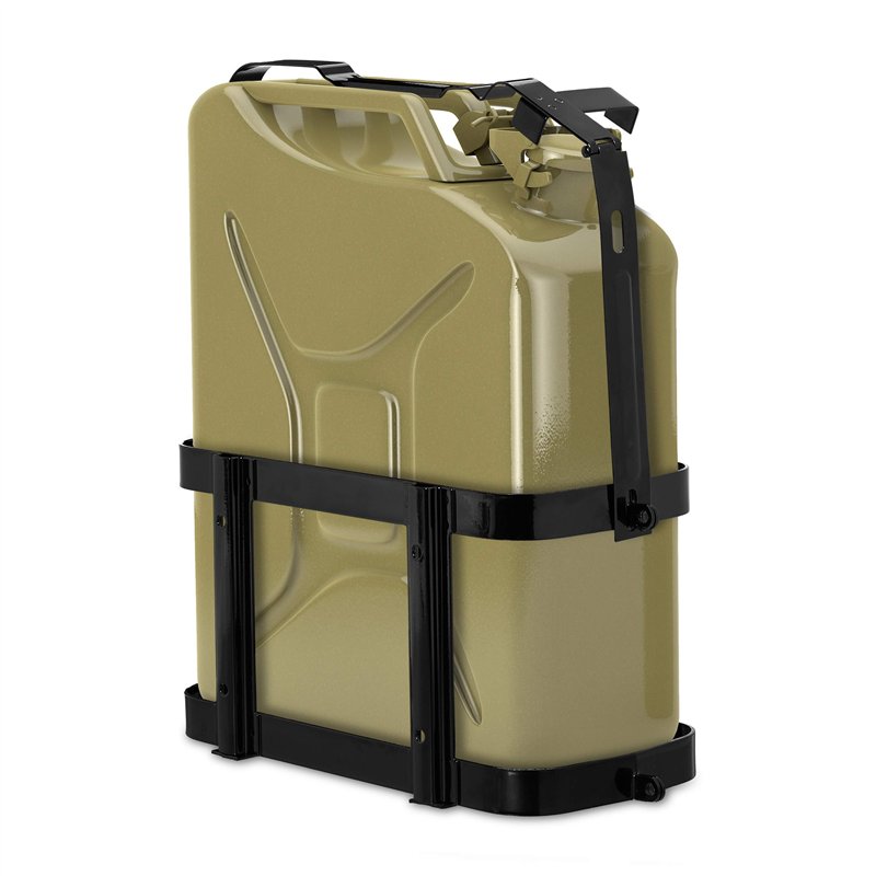 Relaxdays Support pour jerricane Automobile, pour 10 & 20 l, réserve, Porte bidon, métal, Support récipient, Noir