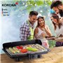 Korona 46117 Barbecue de table électrique avec surface de cuisson XXL (51 x 30 cm) | Idéal pour le balcon | 2200 W | Élément cha