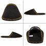 ONVAYA® ABS Pantoufles d'invités | Home noir et or | Set de 6 | Semelle antidérapante | Chaussons | Pantoufles en feutre | Taill