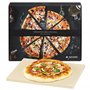 Navaris Pierre à Pizza Four XL - Pierre Pizza Rectangulaire 38 x 30 cm en Cordiérite avec Recette - Four Traditionnel au Bois Ba