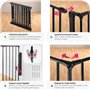 tectake® Barrière de Sécurité Clôture Cheminée pour Enfant Chien Chat Pare-Feu Bébé Barrière escalier Barrière Cage Pare-feu Gri