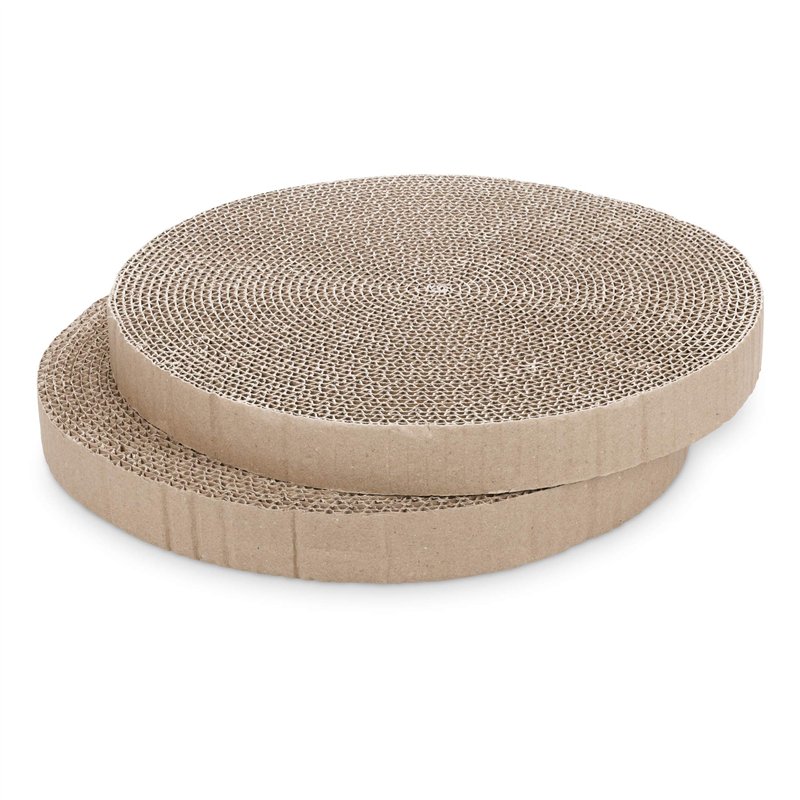 Navaris Griffoir pour Chats - Set 2X grattoir pour Chat en Carton ondulé 34 x 3,5 cm - Protection Ronde pour canapé Meuble Mur -