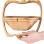 Dimono® Bamboo Bamboo Folding Fruit Basket, Fruit Bowl, Vegetable Bowl and Trivet Folding Basket & Cutting Board, 3 in 1 in beau