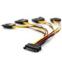 15m Adaptateur D’alimentation S-ATA Y - 1x Prise Femelle SATA vers 4x Prises Mâles SATA - Câble D’alimentation Intern