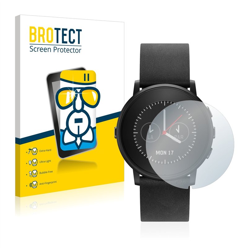 brotect Protection Écran Verre pour Pebble Time Round Film Protecteur Vitre 9H [Anti-Rayures, Transparent]