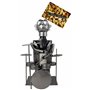 BRUBAKER - Porte-bouteille de vin - Batteur/Percussionniste - Métal - Carte de vœux incluse - Idée cadeau originale - Objet déco