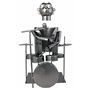 BRUBAKER - Porte-bouteille de vin - Batteur/Percussionniste - Métal - Carte de vœux incluse - Idée cadeau originale - Objet déco