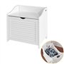 SoBuy FSR40-W Panier à Linge avec Sac Amovible Armoire de Salle de Bain Banc de Rangement
