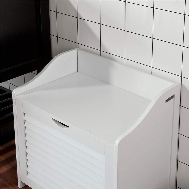 Image secondaire de SoBuy FSR40-W Panier à Linge avec Sac Amovible Armoire de Salle de Bain Banc de Rangement
