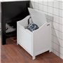 SoBuy FSR40-W Panier à Linge avec Sac Amovible Armoire de Salle de Bain Banc de Rangement