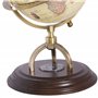 Globe Terrestre Décoratif Beige et Marron avec Support Metallique et Effet Bois 25 cm de Hauteur Idéal pour Salon ou Bureau Rétr