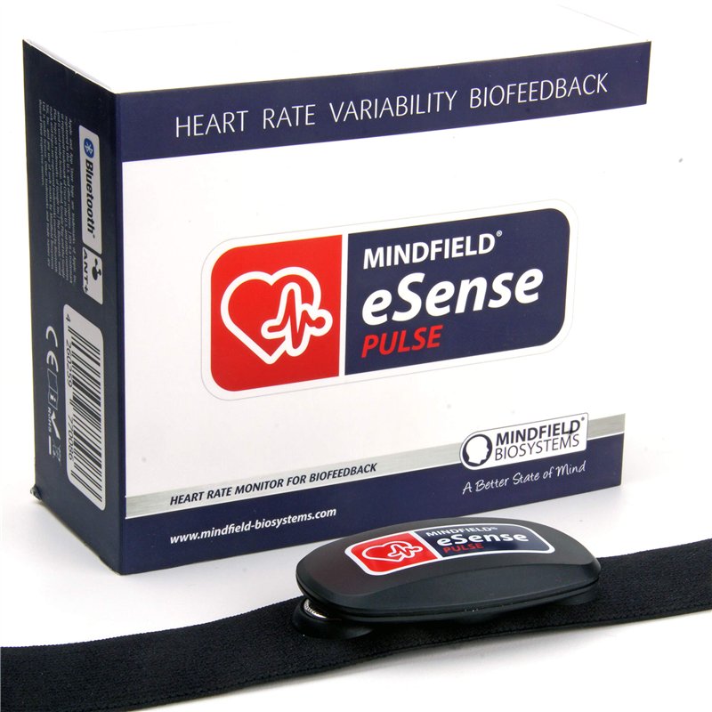 Capteur de pouls Mindfield eSense avec application pour smartphone | Biofeedback à variabilité de la fréquence cardiaque (HRV) e