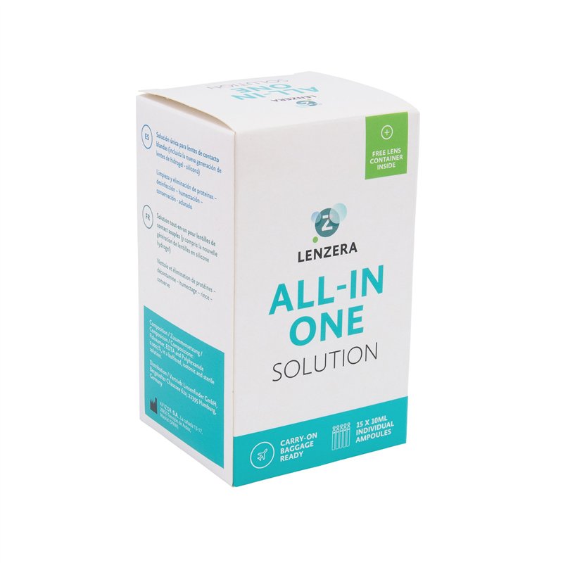 Image secondaire de Solution combinée solutions multifonctions 15 x 10 ml monodoses ampoules + récipient, 150 ml idéal pour voyage