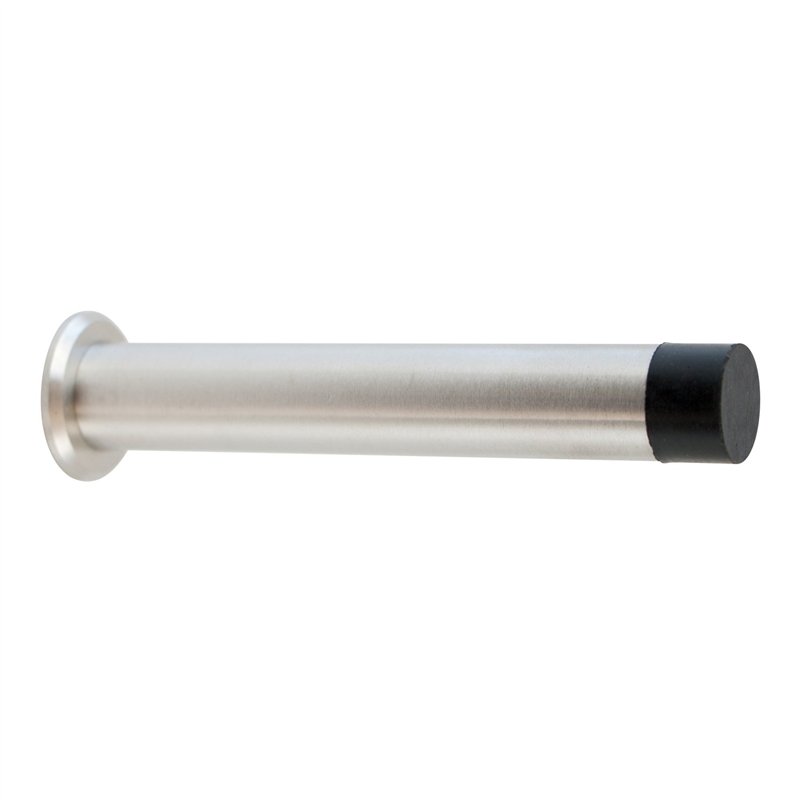 Stoppwerk Butoir de porte mural en acier inoxydable - Butoir de porte avec matériel de fixation et butée en caoutchouc - Ø 2,5 c