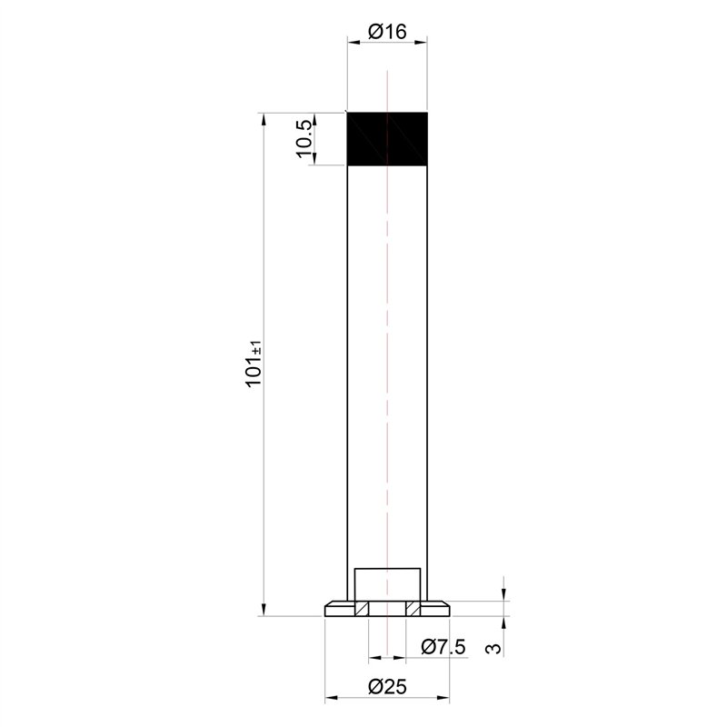 Image secondaire de Stoppwerk Butoir de porte mural en acier inoxydable - Butoir de porte avec matériel de fixation et butée en caoutchouc - Ø 2,5 c