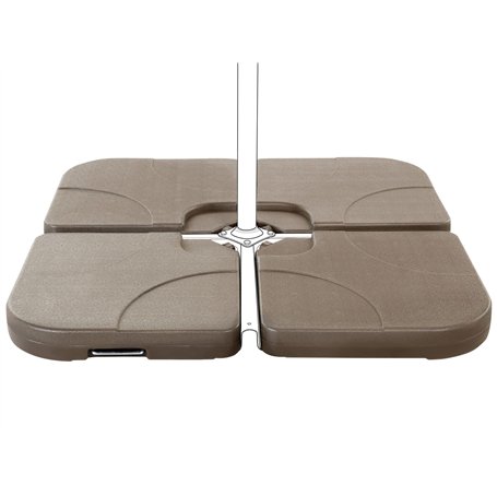 Dalles de Contrepoids 9 Kg pour Parasol 4 Pièces Plastique Marron Résistant Caria