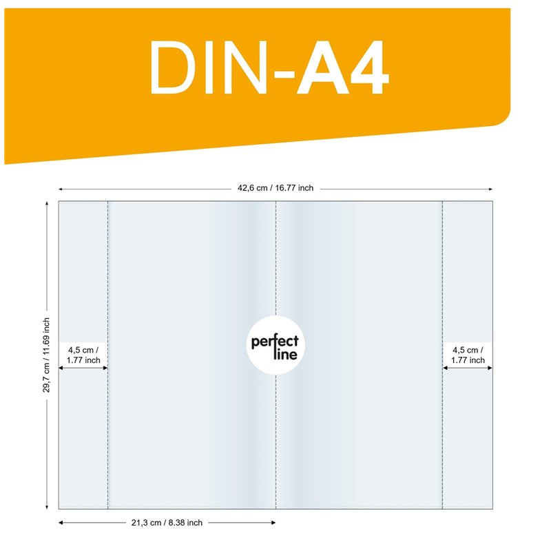 Image secondaire de perfect line • 25 protège cahier 21x29.7 DIN-A4, grainés, PP recyclable, protege cahier transparent FABRIQUÉ EN ALLEMAGNE (21 x