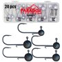 Paradox Fishing Lot de 24 têtes plombées de qualité supérieure (5 g/7.5 g/10 g/12 g/15 g) - 5/4 hameçons hameçons hameçons