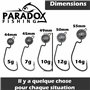Paradox Fishing Lot de 24 hameçons Offset de qualité supérieure (5 g/7 g/10 g/ 12g 14 g) - 5 ou 4 pièces avec 1- Hameçons Offset