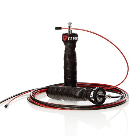 Corde à Sauter de VIA FORTIS | Jump Rope avec Poids et Câble en Acier Réglable | Accessoire Indispensable pour CrossFit