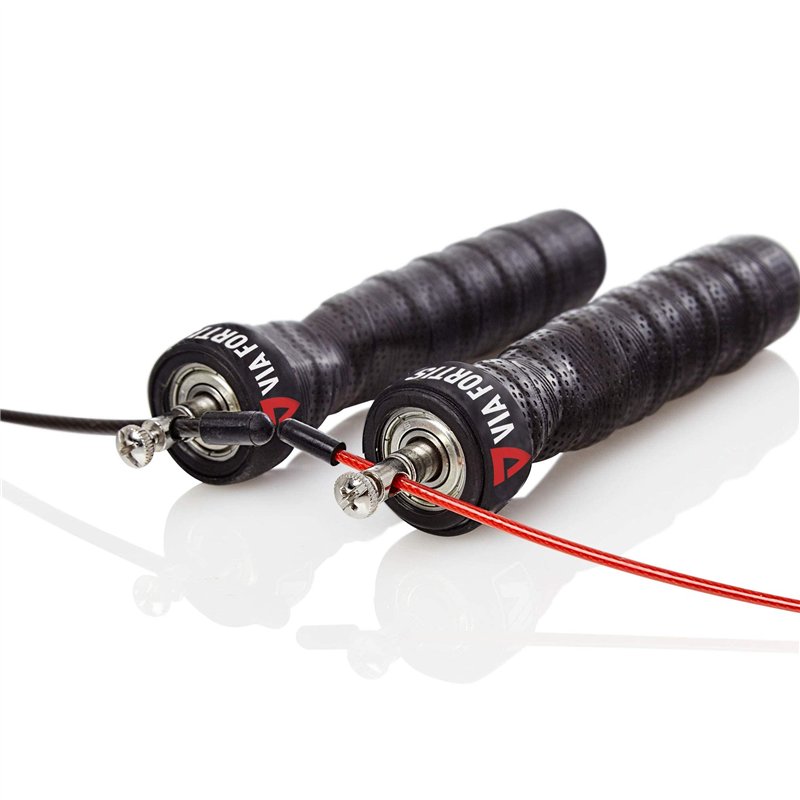 Image secondaire de Corde à Sauter de VIA FORTIS | Jump Rope avec Poids et Câble en Acier Réglable | Accessoire Indispensable pour CrossFit, Boxe, M