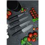 couteau Santoku et bloc rond