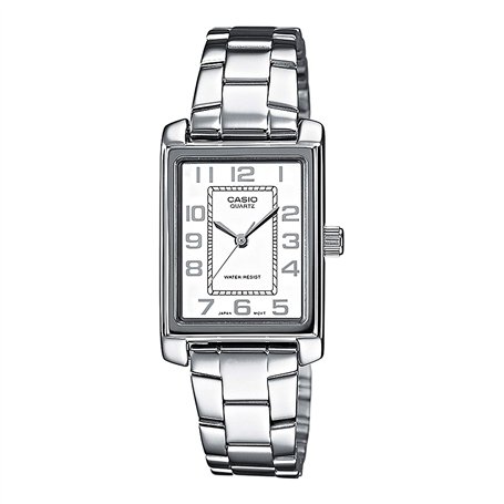 Casio - LTP-1234PD-7BEF - Collection - Montre Femme - Quartz Analogique - Cadran Blanc - Bracelet Acier Argent