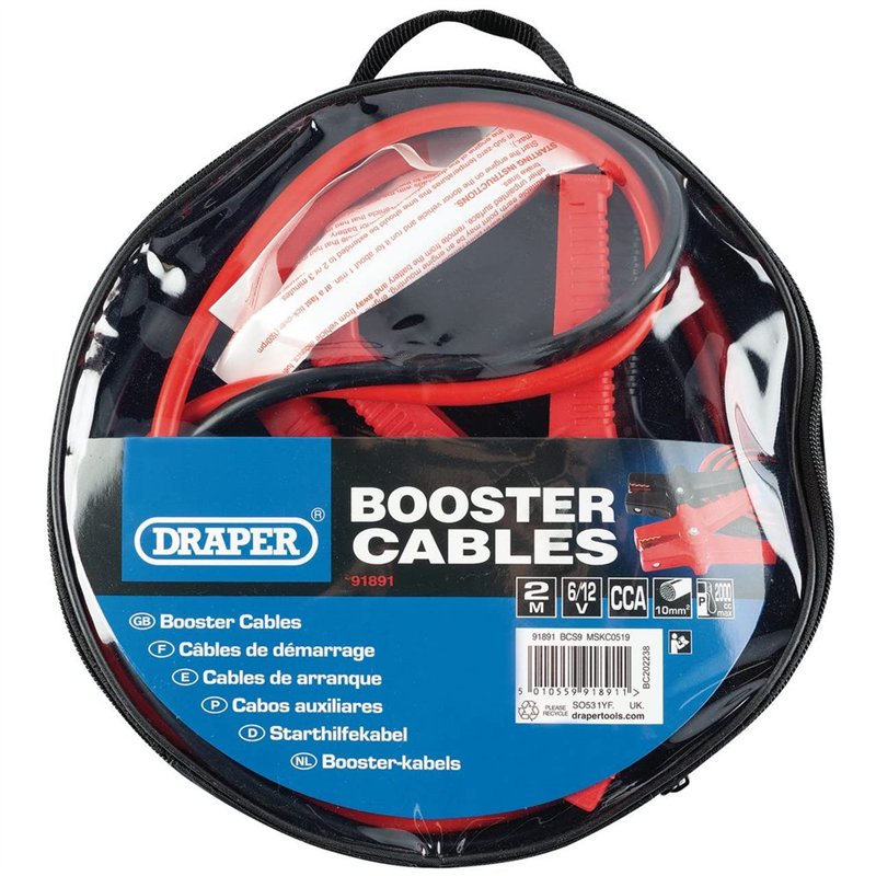 Image secondaire de Draper 91891 Câbles de démarrage pour Moto 10 mm 2 x 2 m
