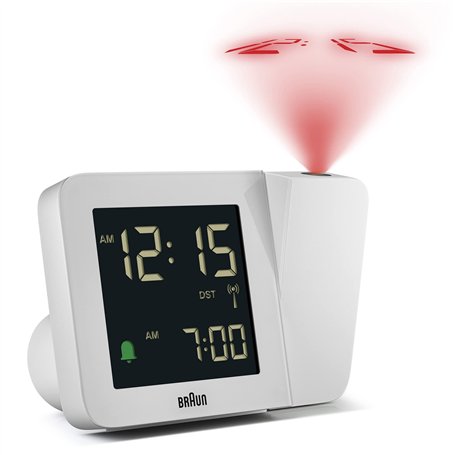 Braun Réveil avec Projection numérique Radio-piloté pour Le Fuseau horaire d’Europe Centrale (DCF) avec 4 Options de rétroéclair