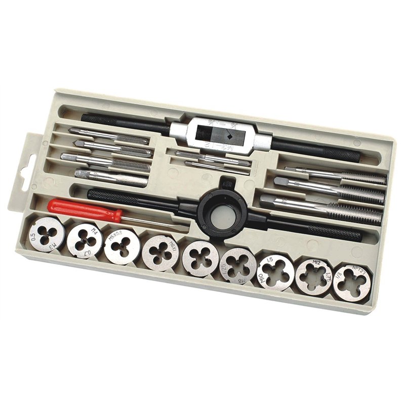 C.K T4032 Coffret de tarauds et filières Métriques 21 pièces Argent