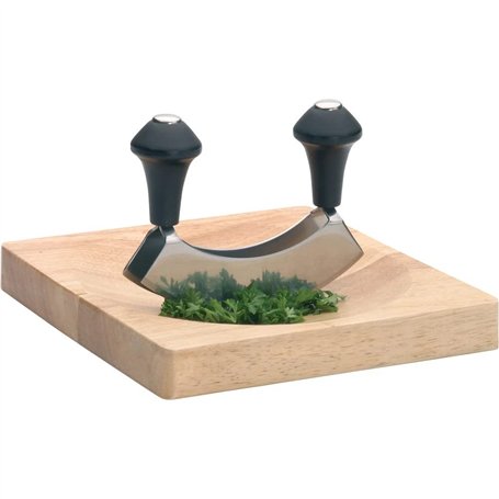 KitchenCraft Mezzaluna Chopper Et Planche À Découper En Bois