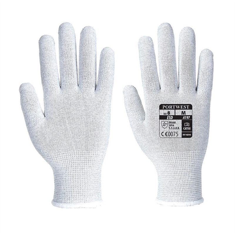 Portwest Gant Antistatique, Couleur: Gris, Taille: M, A197GRRM