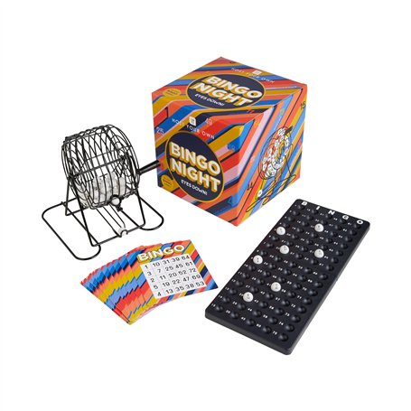 Talking Tables Jeu de Société - Kit de Jeu de Loto Classique - Roue de Bingo Métal