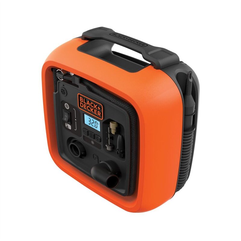 Image secondaire de BLACK+DECKER ASI400-XJ Gonfleur compresseur 11 bars/160 PSI, Orange, Set de 2 Pièces