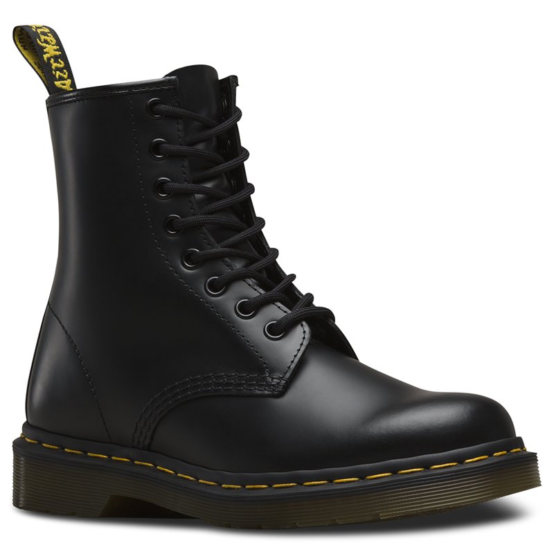 Dr. Martens 8 œillets, Rangers Femme, Verni Noir Verni, 48 EU