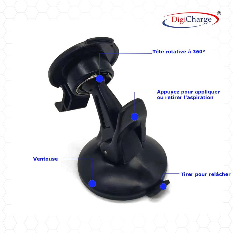 Image secondaire de Digicharge Support Auto Ventouse pour Fixation sur Pare-Brise pour Garmin Drive 53 52 DriveSmart 55 76 66 52 40 51 50 60 61 55 6