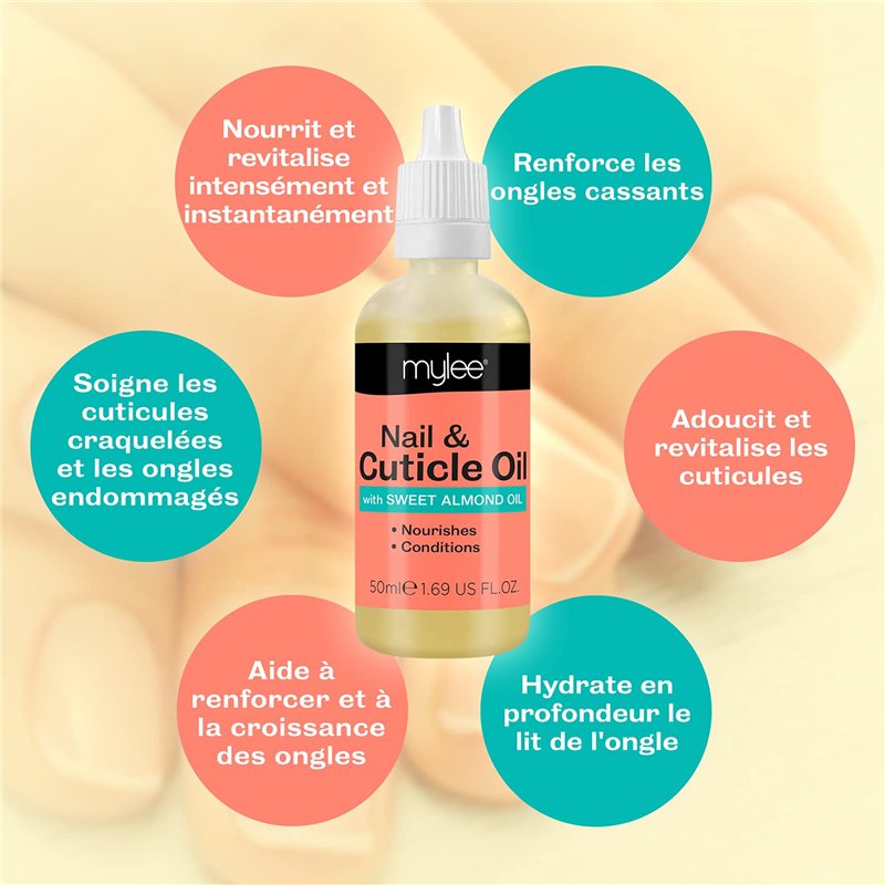 Image secondaire de Huile d'amande pour les ongles et les cuticules Mylee, 50 ml