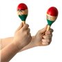 World Rhythm Maracas en bois peint à la main naturel - Instrument de percussion pour enfants, petite taille
