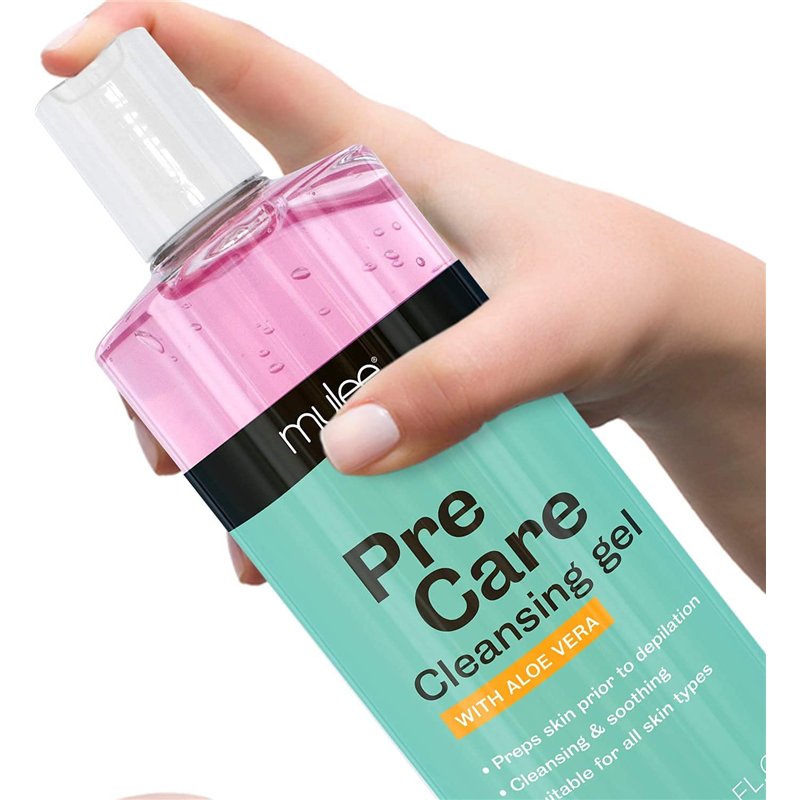 Image secondaire de MYLEE Kit de soin pré-et après épilation à l'aloe vera (2 x 500 ml) avec gel rafraîchissant apaisant et nettoyant pour tous les 