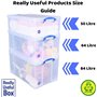 Really Useful Box Lot de 2 boîtes de rangement transparentes de 64 l - 710 x 440 x 310 mm