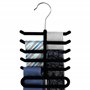 HANGERWORLD Porte-cravates floqué noir et organiseur de ceinture antidérapant en métal