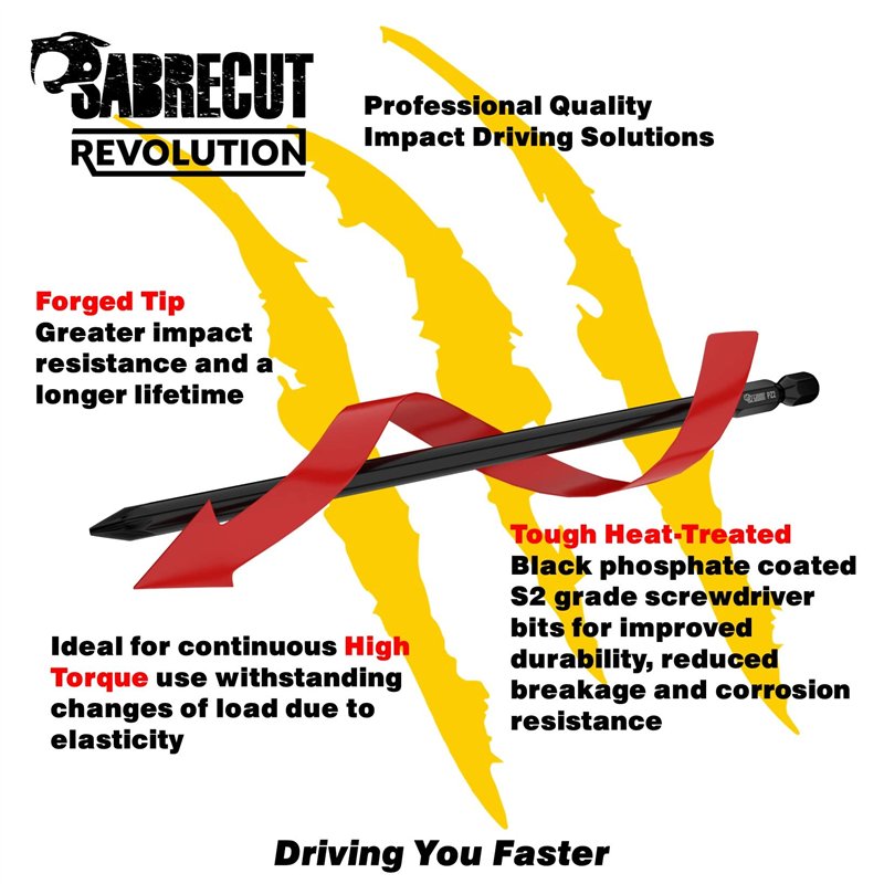 Image secondaire de 3 x SabreCut SC116PH2_3 116 mm PH2 Compatible avec Hilti SMD 57 SMD57 116/4 1/2 Autofeed Assemblé Tournevis pour cloisons sèches